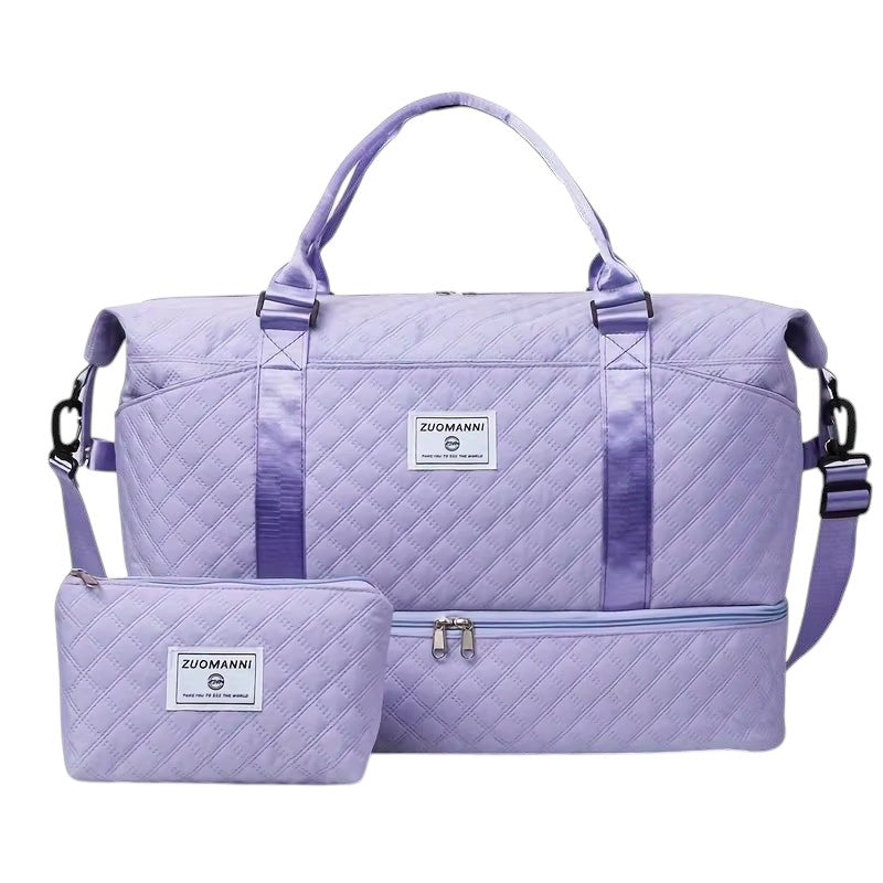 Quilted Duffel Bag Purple