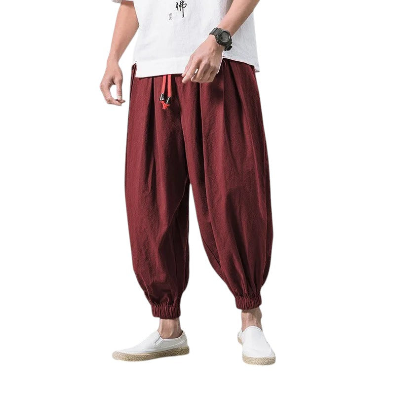 Comfortable Loose Fit Pants Relaxed Fit red