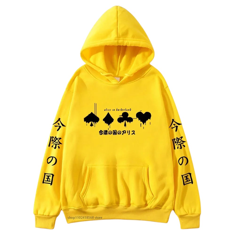 Alice Borderland Graphic Hoodie Yellow