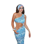 Chevron Knit One Dress Swimsuit