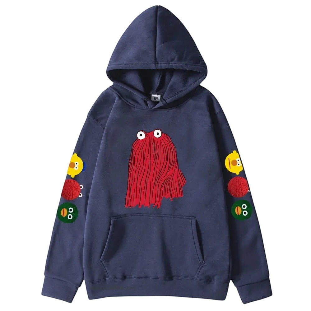 Comfort Character Graphic Hoodie Navy Blue