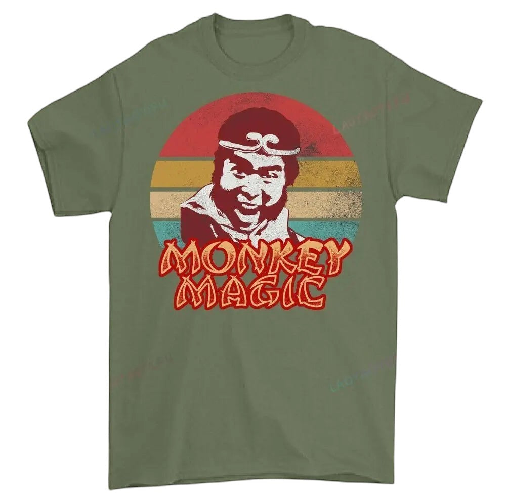 Monkey Magic Graphic T Shirt 300208HE-army green
