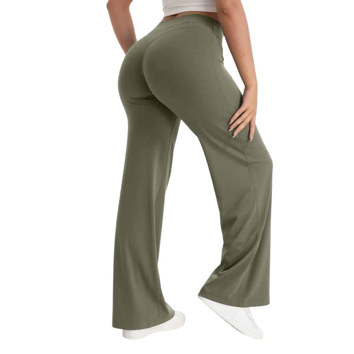Comfort Wide Leg Pants Wide Leg Olive Green