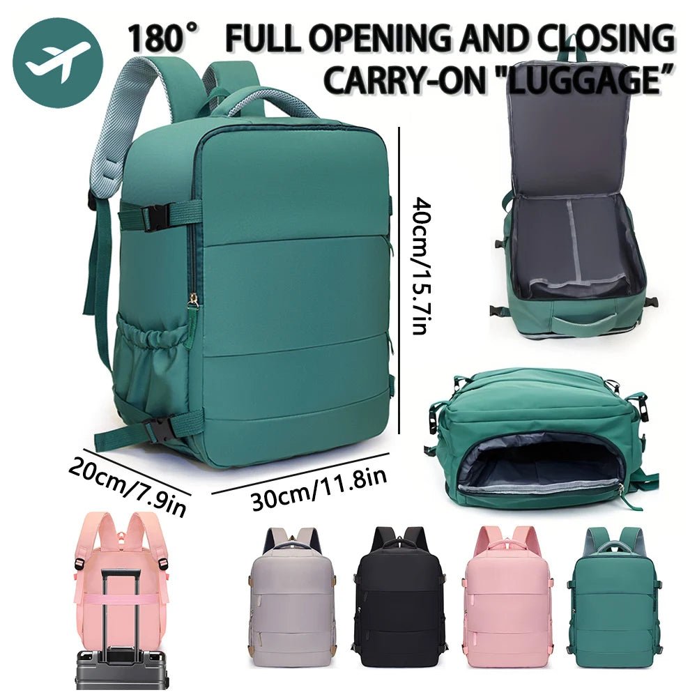 Compact Travel Backpack with Clamshell Opening