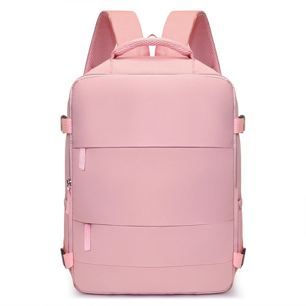 Compact Travel Backpack with Clamshell Opening Pink
