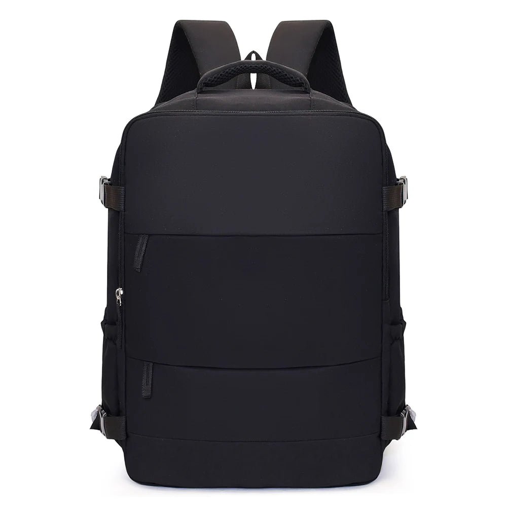 Compact Travel Backpack with Clamshell Opening black