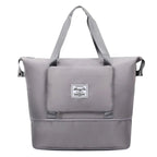 Expandable Foldable Nylon Travel Tote Grey Foldable