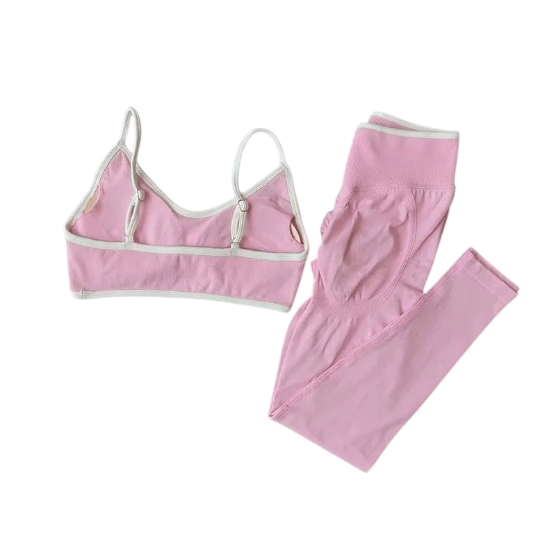 Fitness Suit Strappy Contrast Pants Knit PP pink China Mainland