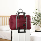 Foldable Polyester Travel Duffel Bag red