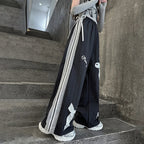 Girls' Black Lace-Trim Wide-Leg Pants