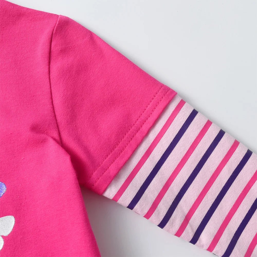 Girls Butterfly Floral T Shirt Long Sleeve