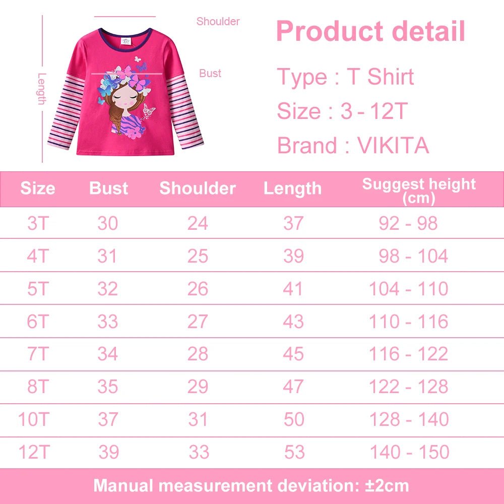 Girls Butterfly Floral T Shirt Long Sleeve