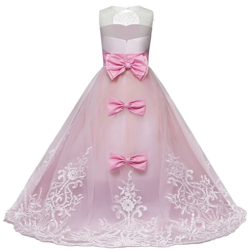 Girls Color block Lace Dress
