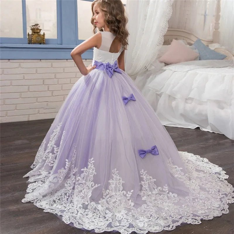 Girls Color block Lace Dress