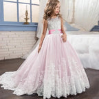 Girls Color block Lace Dress