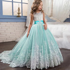 Girls Color block Lace Dress