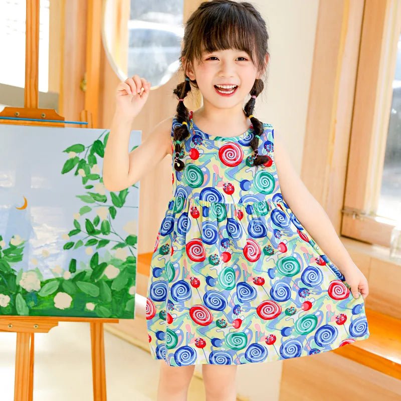Girls Floral Sleeveless Dress