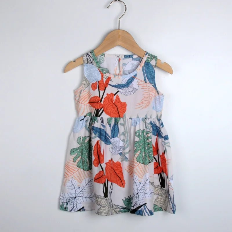 Girls Floral Sleeveless Dress Color flower