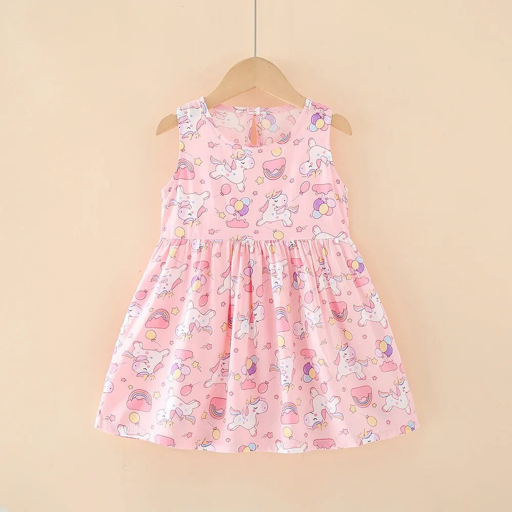 Girls Floral Sleeveless Dress Pink Pony
