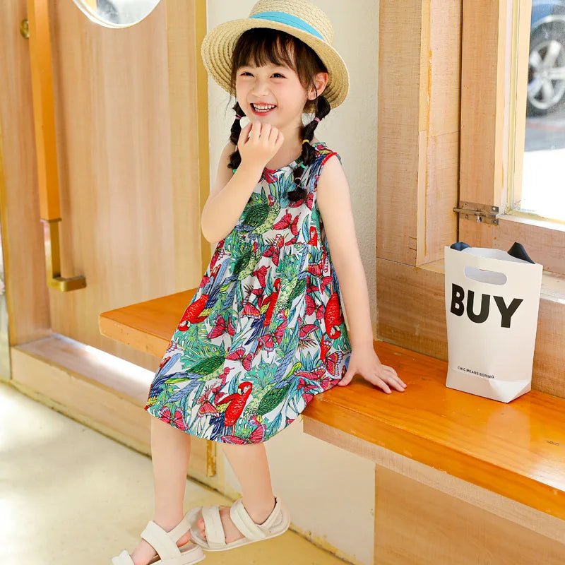 Girls Floral Sleeveless Dress