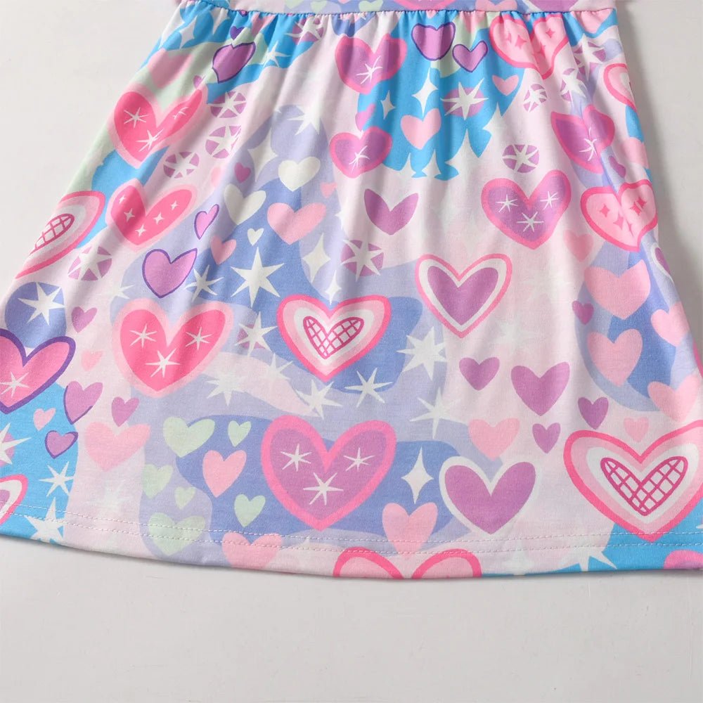 Girls Heart Print Dress
