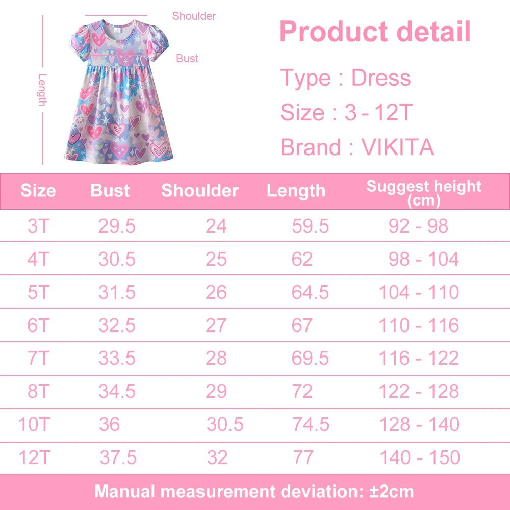 Girls Heart Print Dress