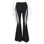 Goth Dark Grunge Streetwear Pants High Waisted Slim Fit