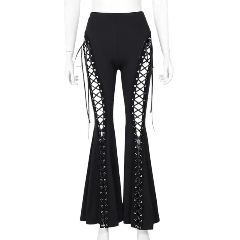 Goth Dark Grunge Streetwear Pants High Waisted Slim Fit