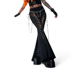 Goth Dark Grunge Streetwear Pants High Waisted Slim Fit