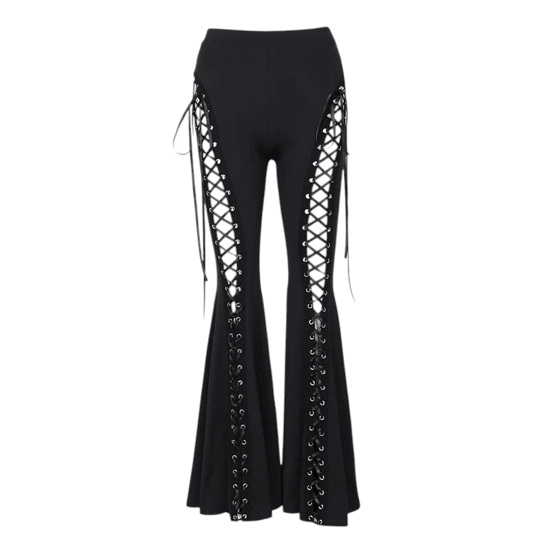 Goth Dark Grunge Streetwear Pants High Waisted Slim Fit 2506-Y24009