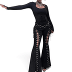 Goth Dark Grunge Streetwear Pants High Waisted Slim Fit