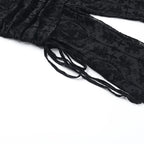 Goth Drak Elegant Flocking Pants Slim Fit Lace