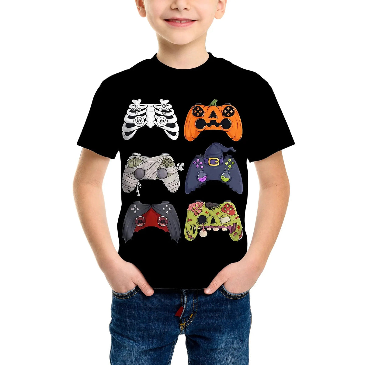 Halloween Pumpkin Graphic T Shirt Short Sleeve TX-SN308