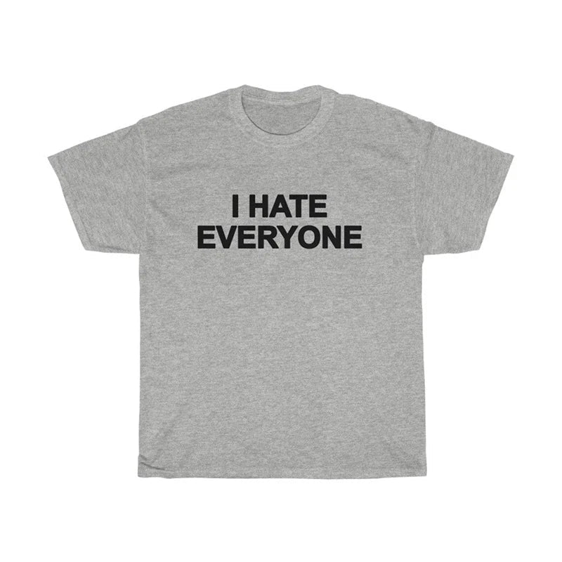 Hate Everyone Graphic T Shirt Relaxed Fit 36905-grey
