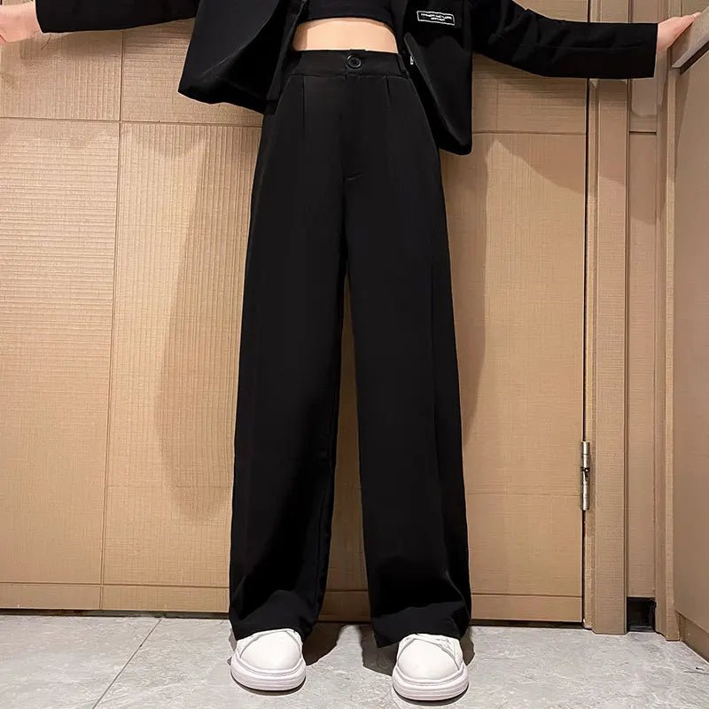 High waist Black Formal Pants High Waisted Straight Style