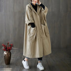 Hoodies Features Loose Relaxed Fit Khaki One Size