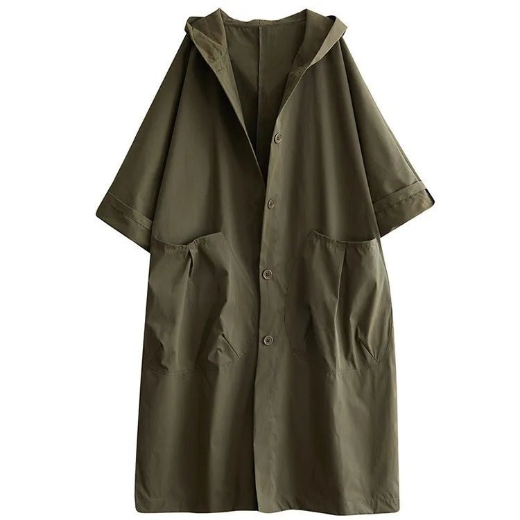 Hoodies Features Loose Relaxed Fit Military green One Size