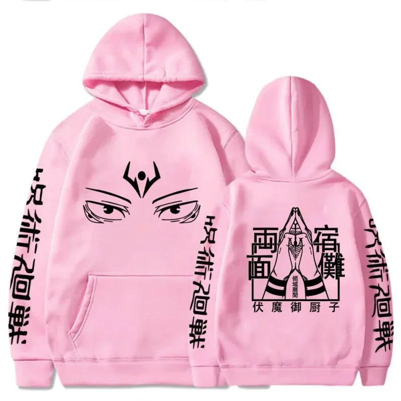 Hoodies Japanese Anime Top Graphic Fleece Pink