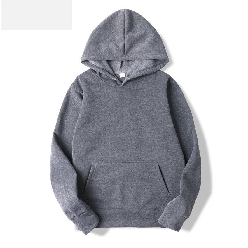 Hoodies Sweatshirts Solid Top Fleece Deep gray hoodie