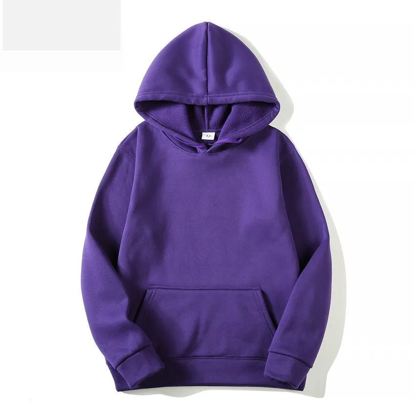 Hoodies Sweatshirts Solid Top Fleece purple hoodie
