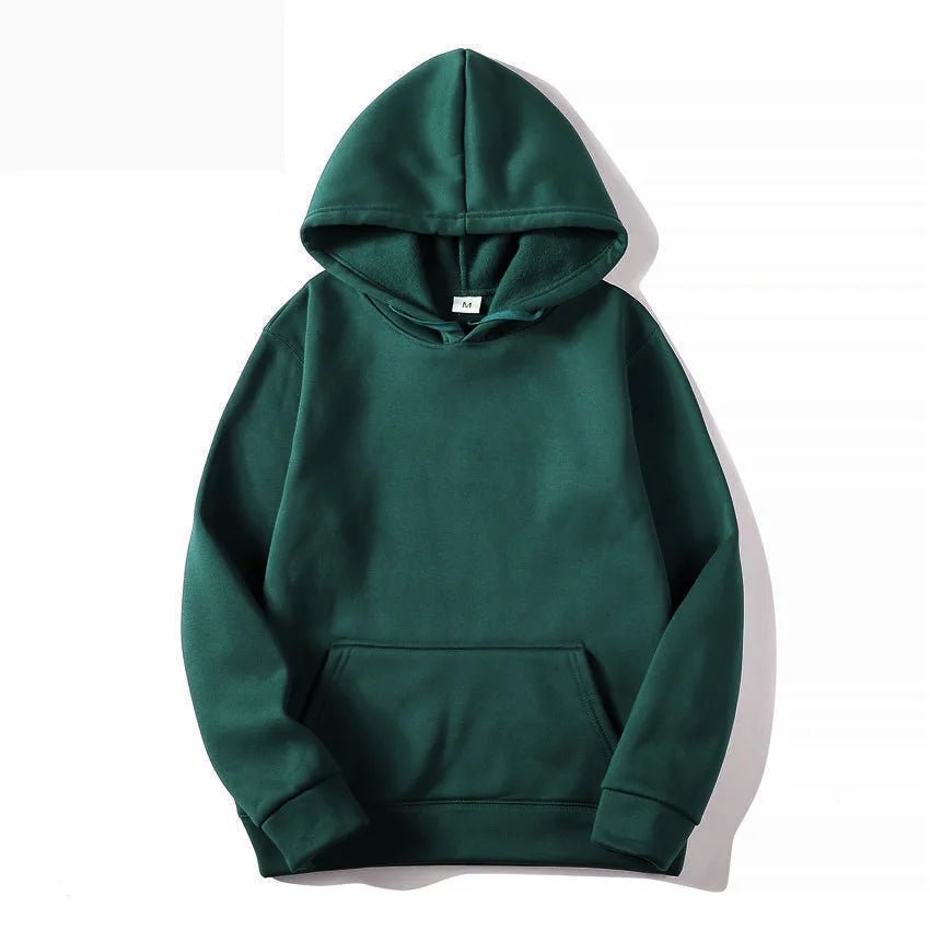 Hoodies Sweatshirts Solid Top Fleece dark green hoodie