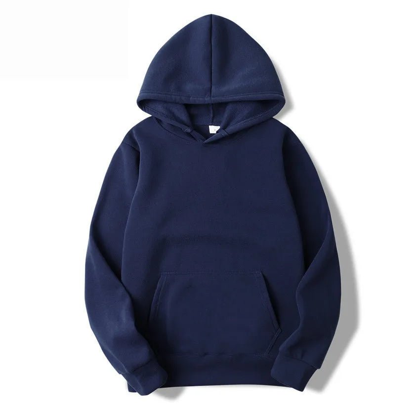 Hoodies Sweatshirts Solid Top Fleece Navy blue hoodie