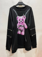Japanese Mine Harajuku T Shirt Off Shoulder Zip Up