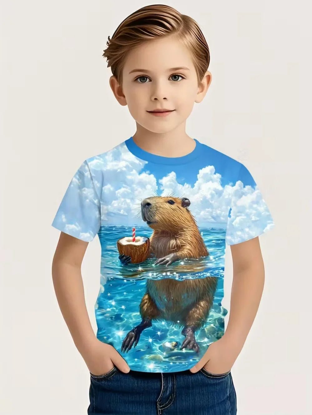 Kids Capybara Graphic T Shirt TXS017IZ