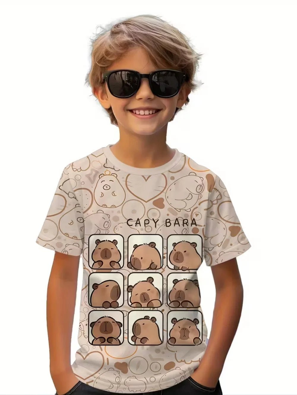 Kids Capybara Graphic T Shirt TXS017IT