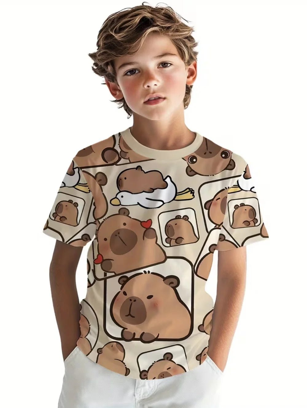 Kids Capybara Graphic T Shirt TXS017J1