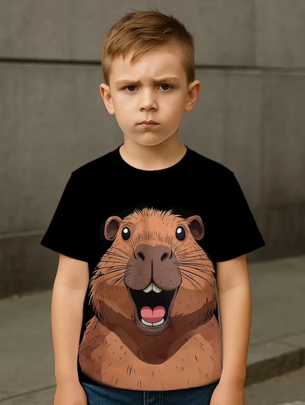 Kids Capybara Graphic T Shirt TXS017IO