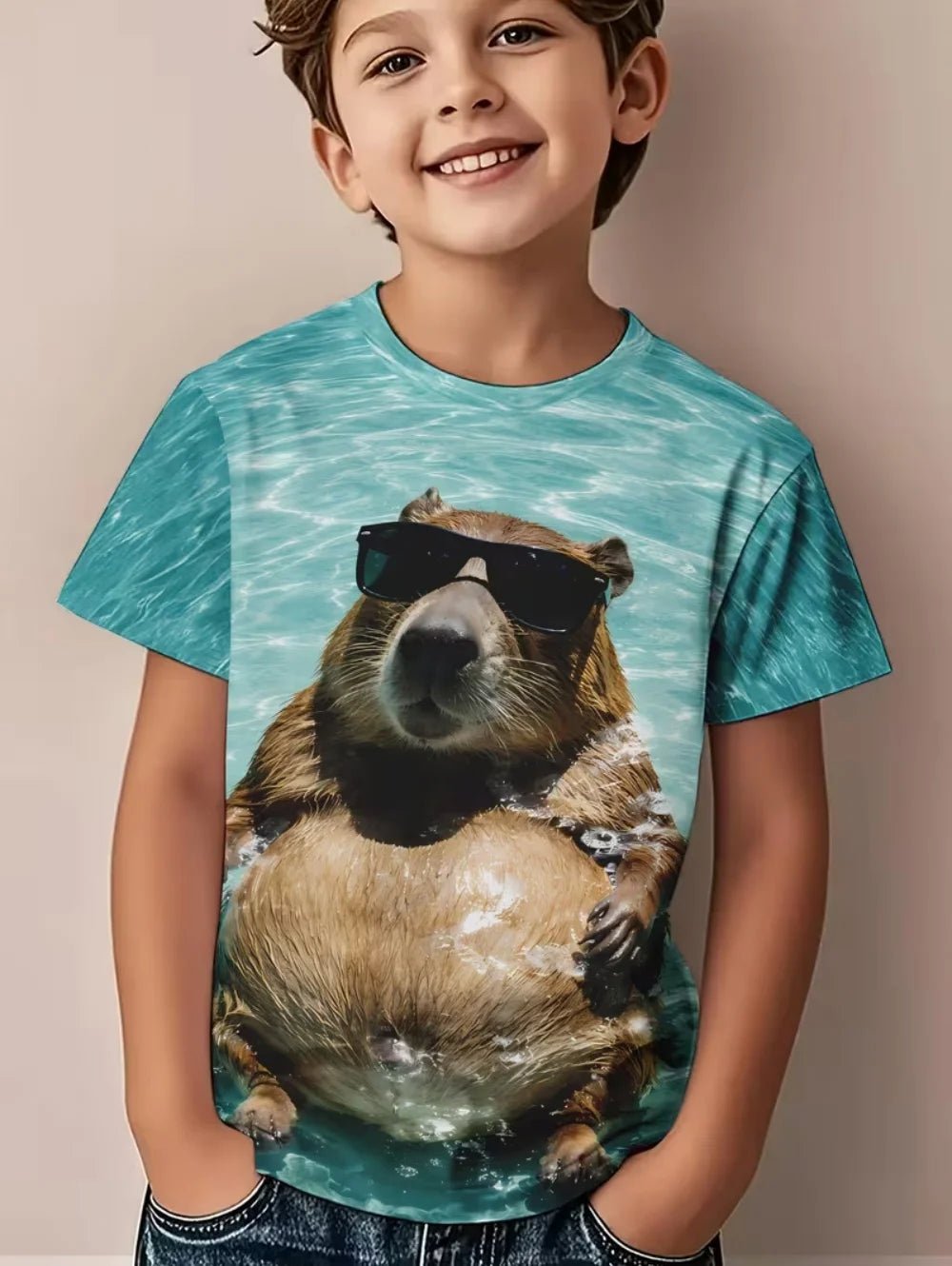 Kids Capybara Graphic T Shirt TXS017IV