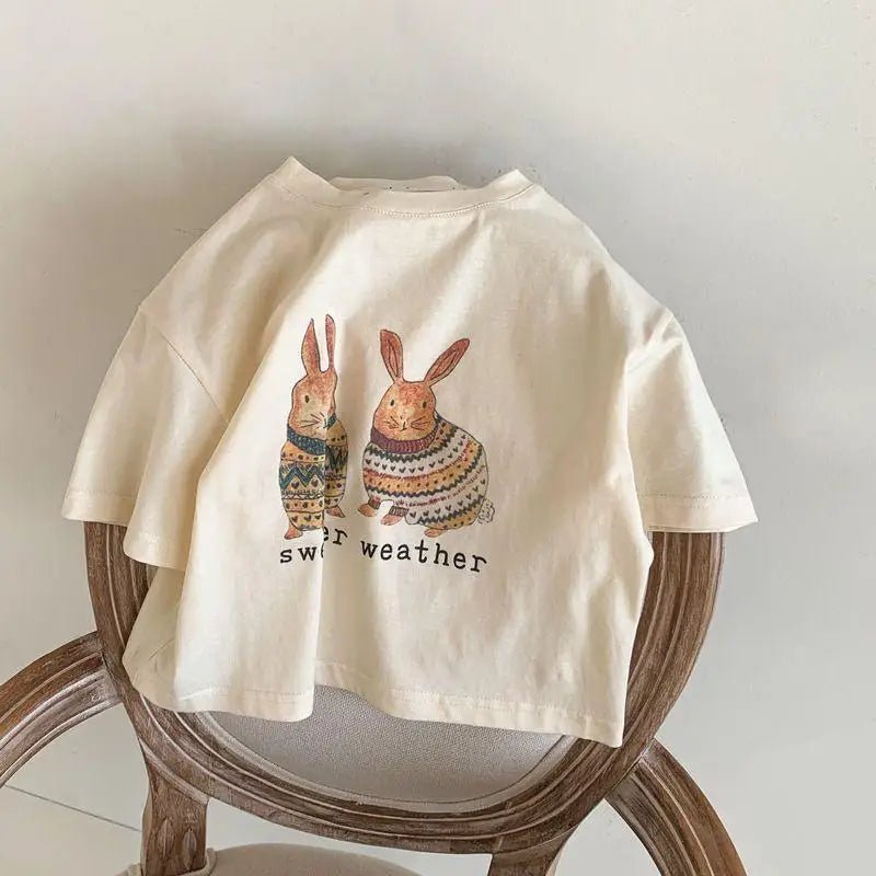 Kids Cartoon Rabbit T Shirt Short Sleeve