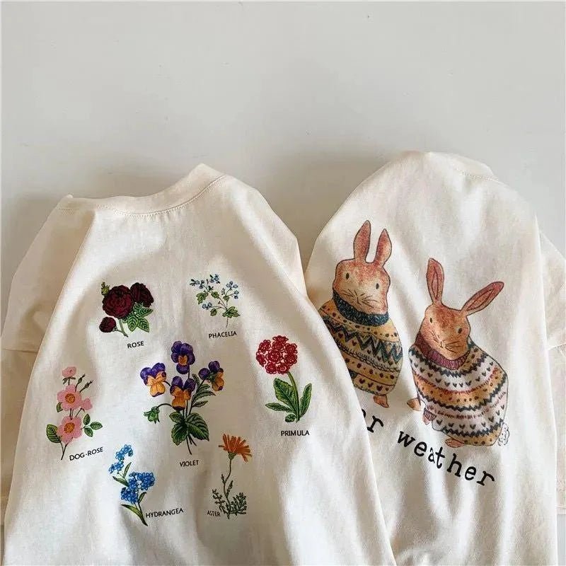 Kids Cartoon Rabbit T Shirt Short Sleeve